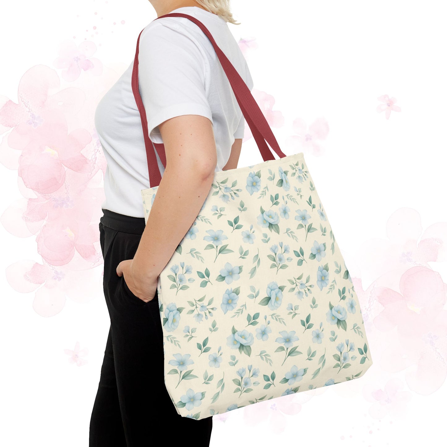 Floral Tote Bag, Stylish Shopper Bag, Reusable Grocery Tote, Floral Print Accessory, Ideal Gift for Her