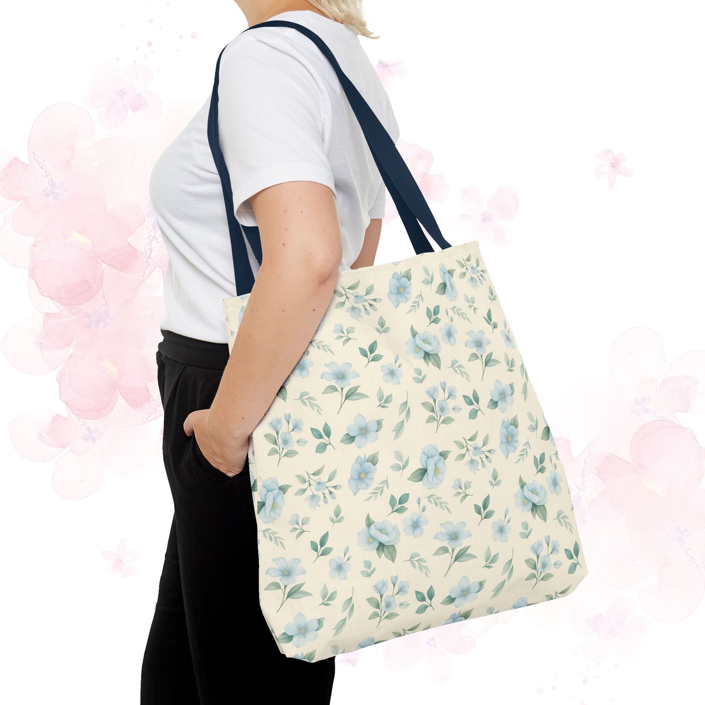 Floral Tote Bag, Stylish Shopper Bag, Reusable Grocery Tote, Floral Print Accessory, Ideal Gift for Her