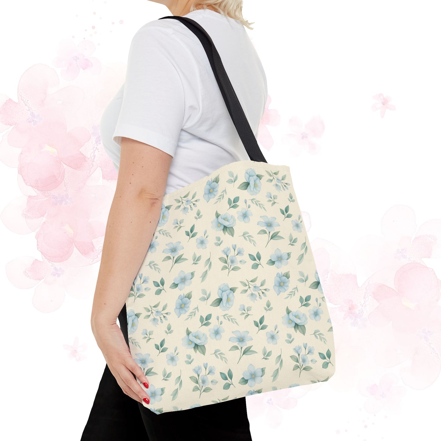 Floral Tote Bag, Stylish Shopper Bag, Reusable Grocery Tote, Floral Print Accessory, Ideal Gift for Her