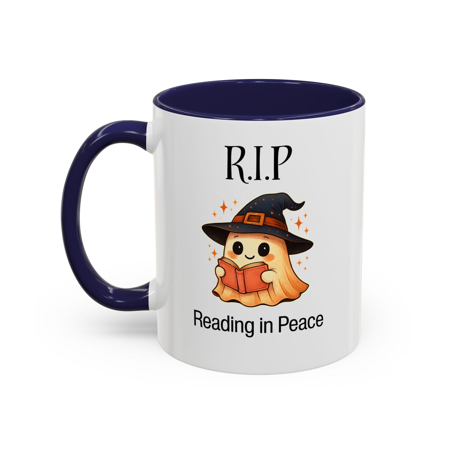 Halloween Reading Mug, Cute Ghost Coffee Cup, Spooky Gift for Book Lovers, Witchy Kitchen Decor, Fun Halloween Gift, Reading Ghost