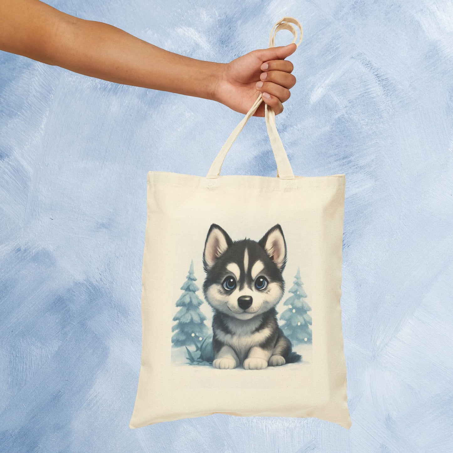 Adorable Husky Tote Bag, Cute Dog Lover Gift, Eco-Friendly Shopping Bag, Pet Lover Accessory, Winter Vibes Canvas Bag, Dog Dad, Dog Mom