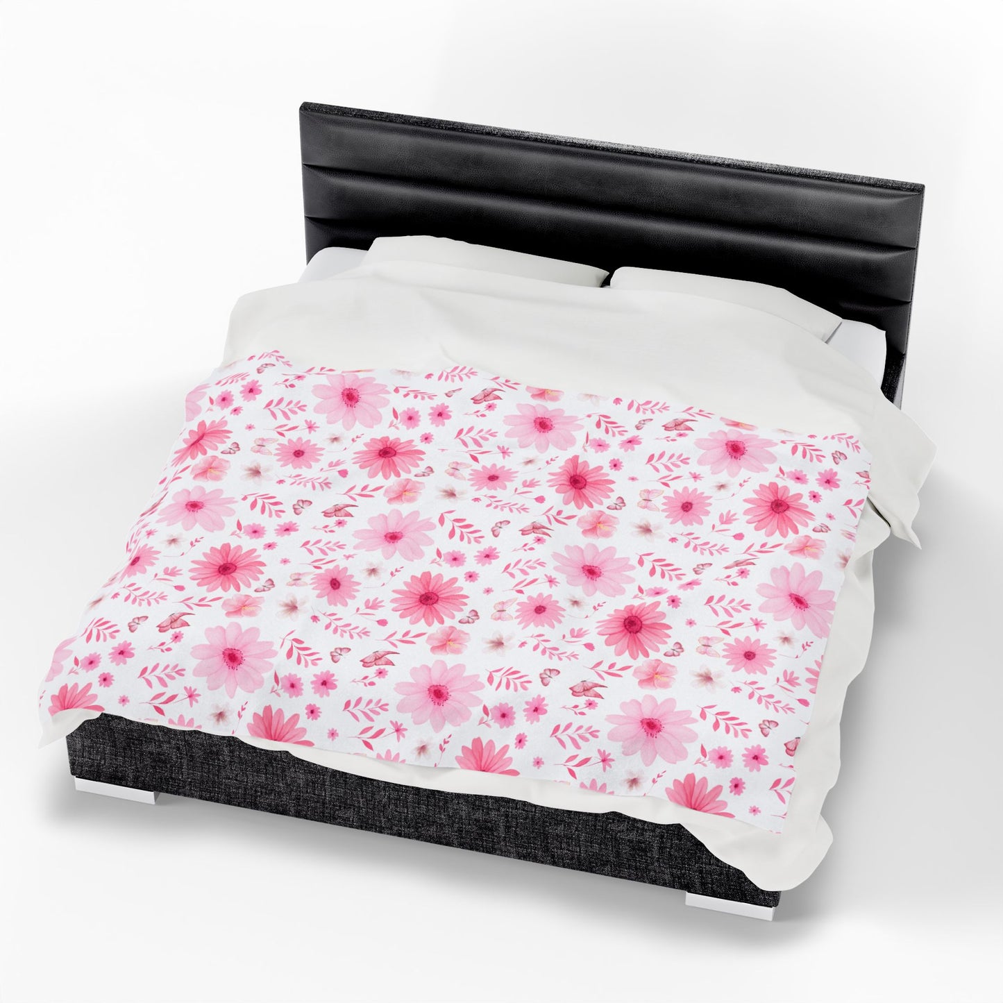 Floral Velveteen Plush Blanket - Cozy Home Decor, Flower Blanket, Gift for Her, Nursery Throw, Spring Decor