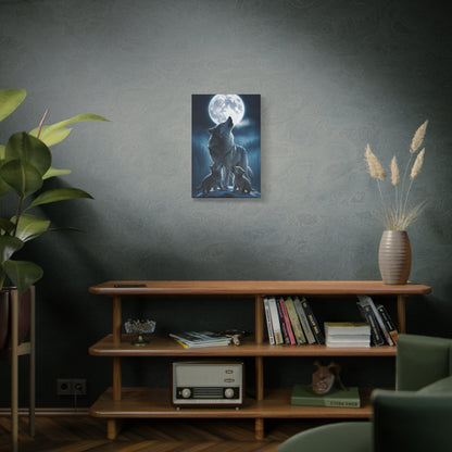 Wolf Howling Moon Canvas Print, Wildlife Wall Art, Nursery Decor, Gift for Animal Lovers, Home Decor