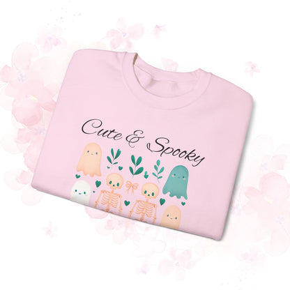 Cute & Spooky Vibes Crewneck Sweatshirt, Unisex Sweatshirt, Halloween Apparel, Cozy Casual Wear, Ghost Design, Comfortable Top