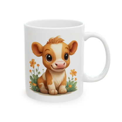 Baby Cow Ceramic Mug, Gift for Cow Lovers, Coffee Mug, Animal Lover's Cup, Housewarming Present, Homestead Farmer Gift,
