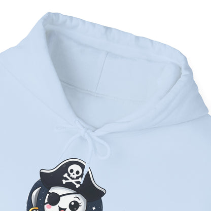 Pirate Ghost Hoodie, Cozy Hooded Sweatshirt for Halloween, Unisex Casual Wear, Cute Gift for Kids and Adults, Spooky Apparel