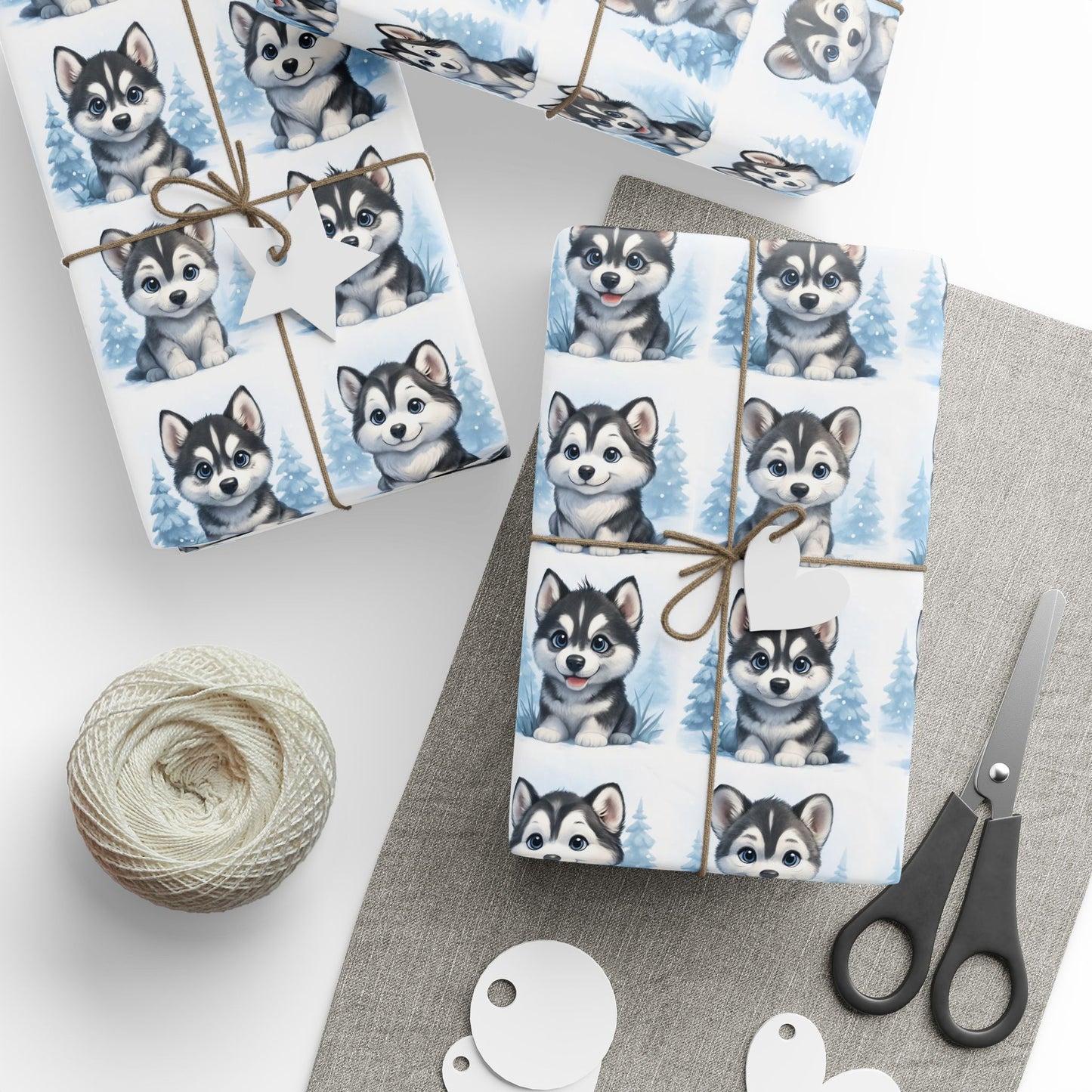 Husky Pattern Wrapping Paper, Dog Lover Gift Wrap, Unique Holiday Wrapping, Birthday Gift Wrap, Pet Themed Wrapping Paper, Winter themed Wrapping Paper