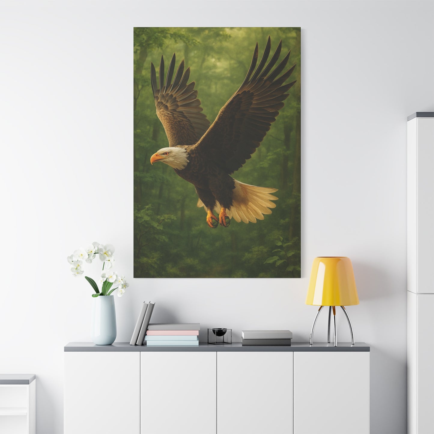 Eagle Poster Art Print, Nature Decor, Wildlife Canvas Wall Art, Home Office Decoration, Gift for Bird Lovers
