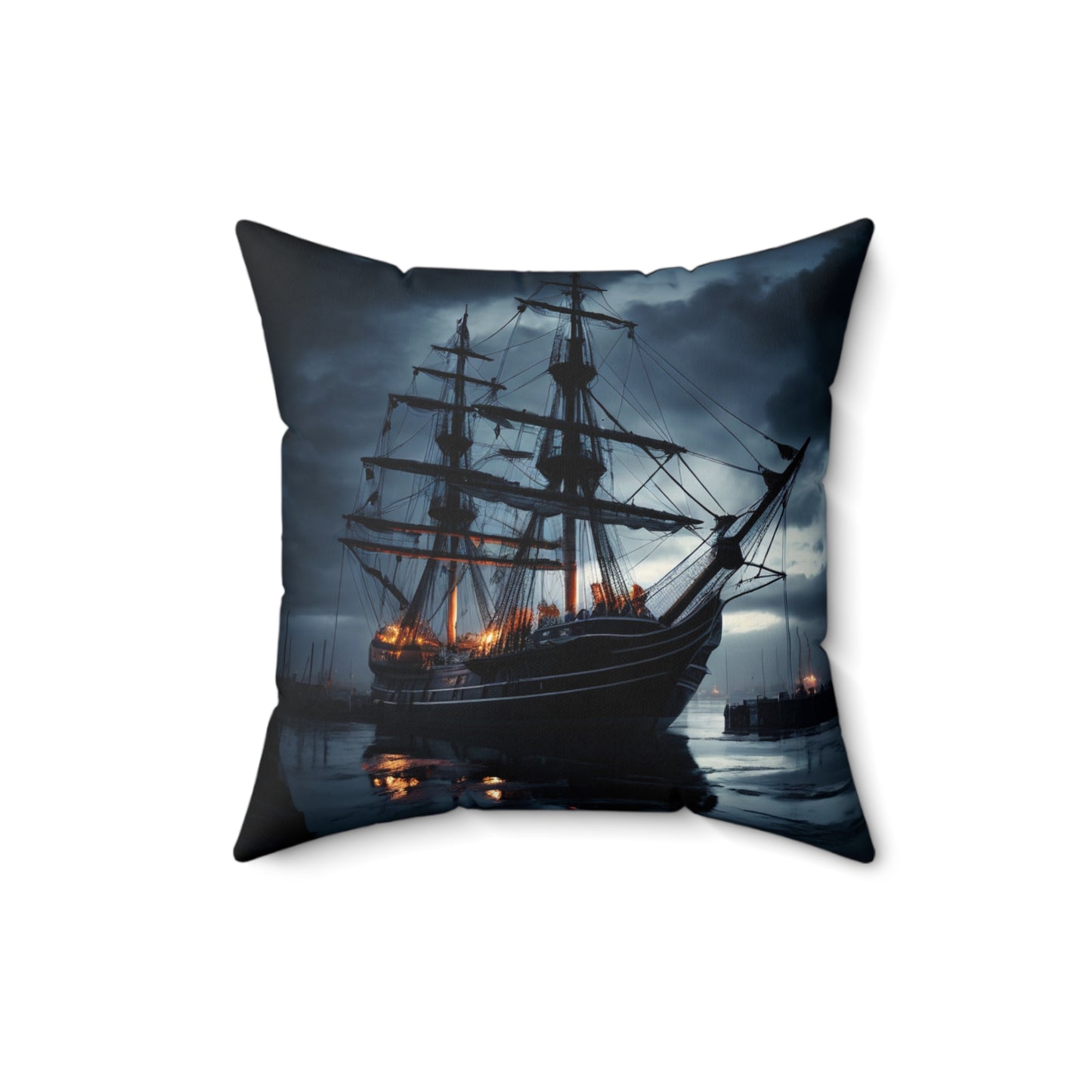 Nautical Adventure Pillow, Coastal Decor, Pirate Ship Cushion, Maritime Home Accents, Gift for Sailors
