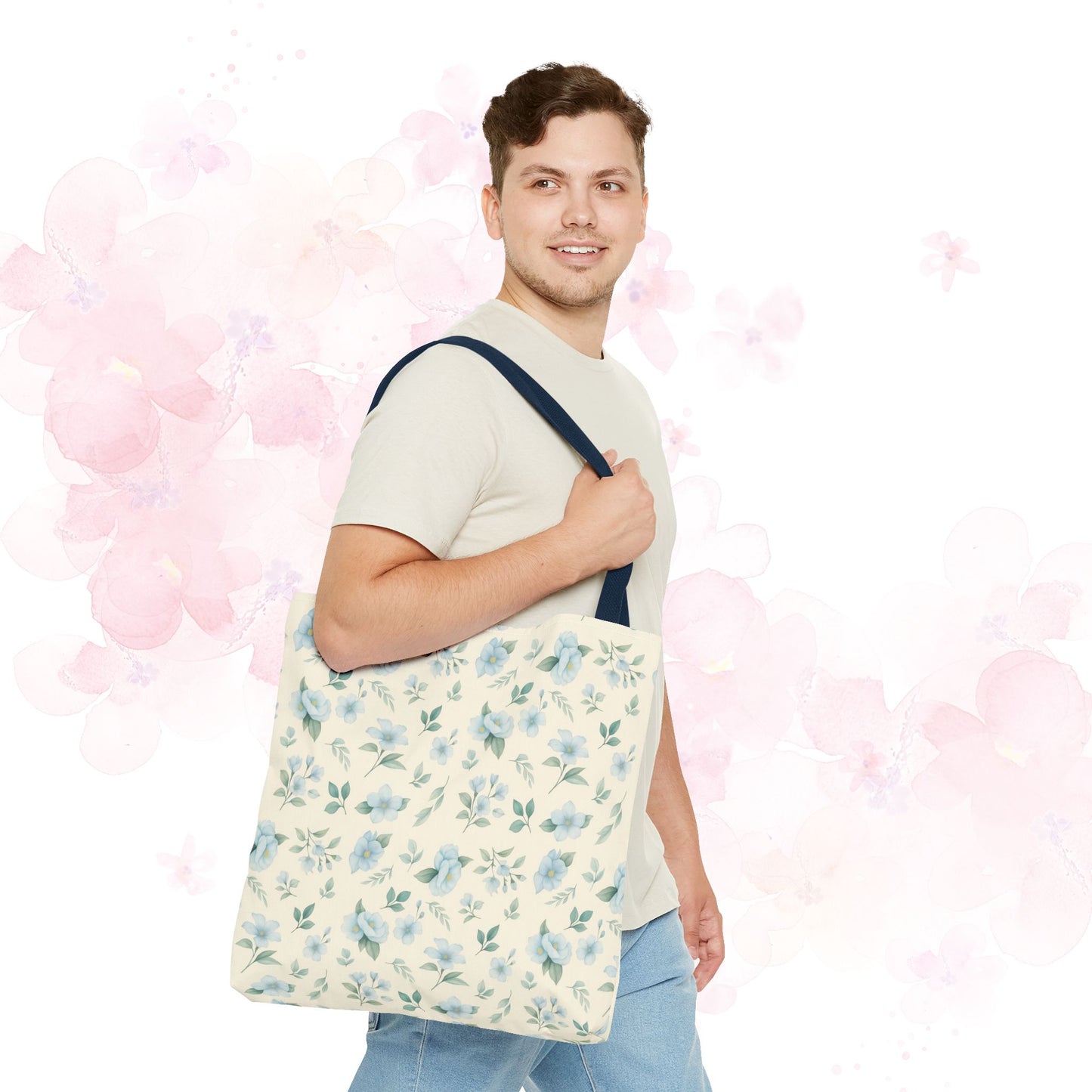 Floral Tote Bag, Stylish Shopper Bag, Reusable Grocery Tote, Floral Print Accessory, Ideal Gift for Her