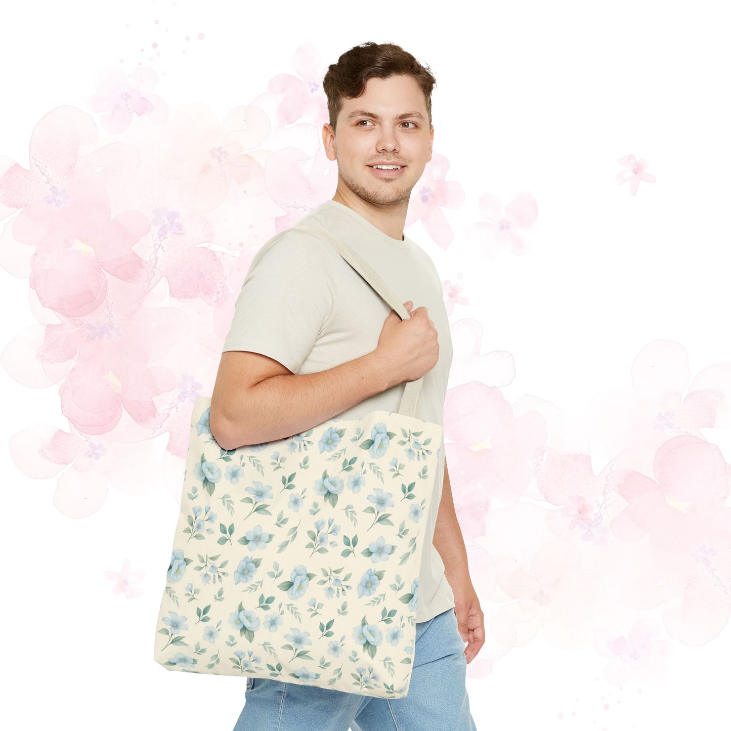 Floral Tote Bag, Stylish Shopper Bag, Reusable Grocery Tote, Floral Print Accessory, Ideal Gift for Her