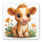 Cute Cow Canvas Art Print, Kid's Room Decor, Animal Lovers Gift, Nursery Wall Art, Farmhouse Style Decor