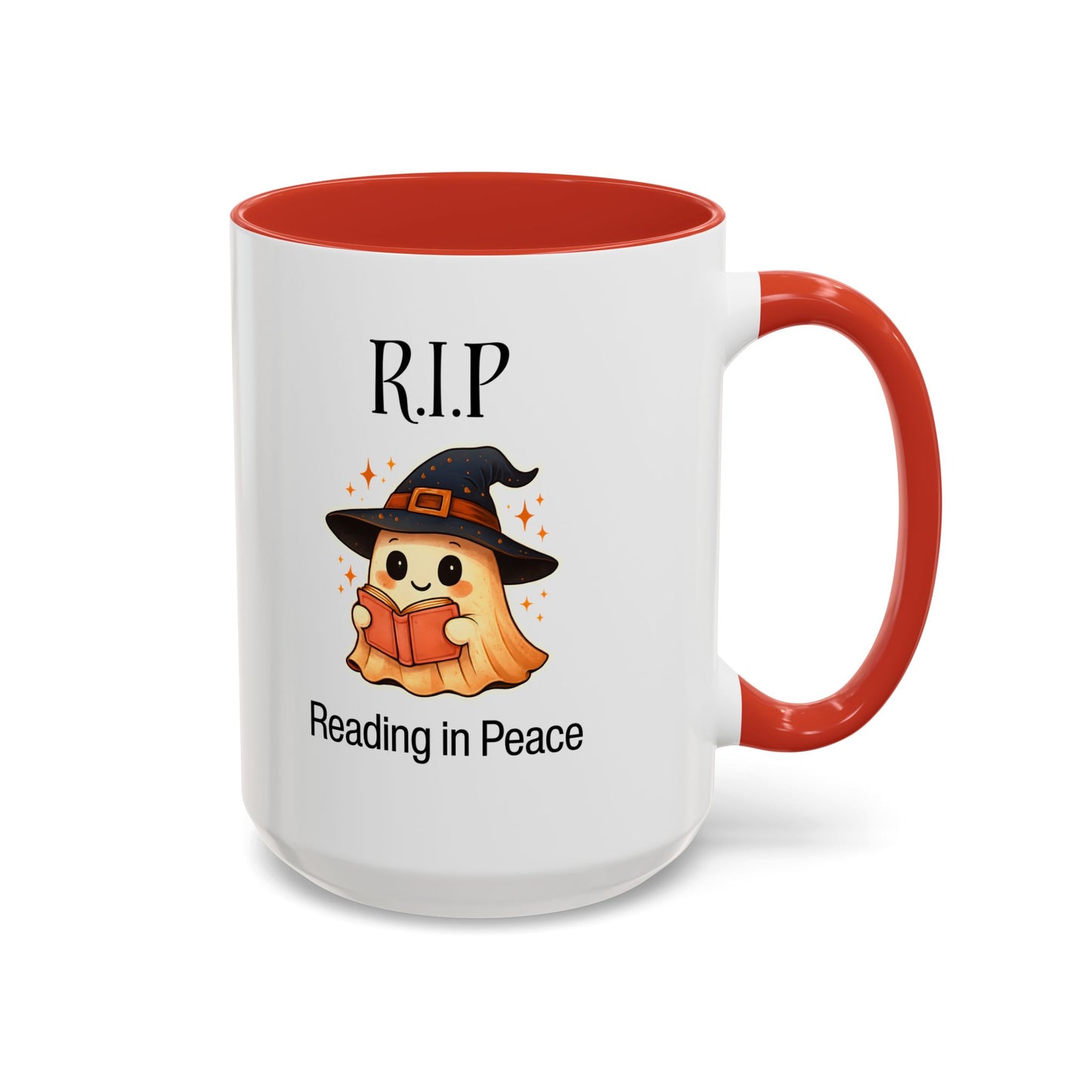 Halloween Reading Mug, Cute Ghost Coffee Cup, Spooky Gift for Book Lovers, Witchy Kitchen Decor, Fun Halloween Gift, Reading Ghost