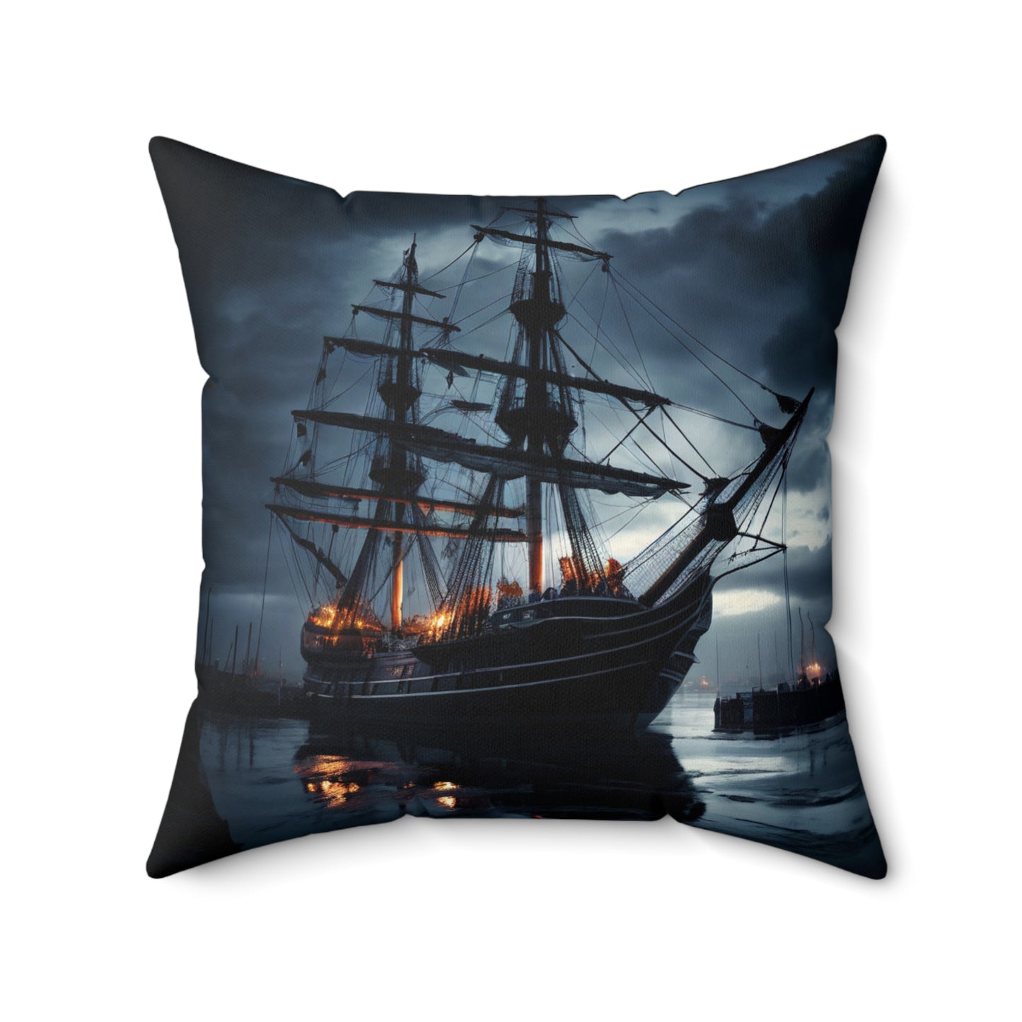 Nautical Adventure Pillow, Coastal Decor, Pirate Ship Cushion, Maritime Home Accents, Gift for Sailors