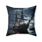 Nautical Adventure Pillow, Coastal Decor, Pirate Ship Cushion, Maritime Home Accents, Gift for Sailors