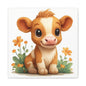 Cute Cow Canvas Art Print, Kid's Room Decor, Animal Lovers Gift, Nursery Wall Art, Farmhouse Style Decor