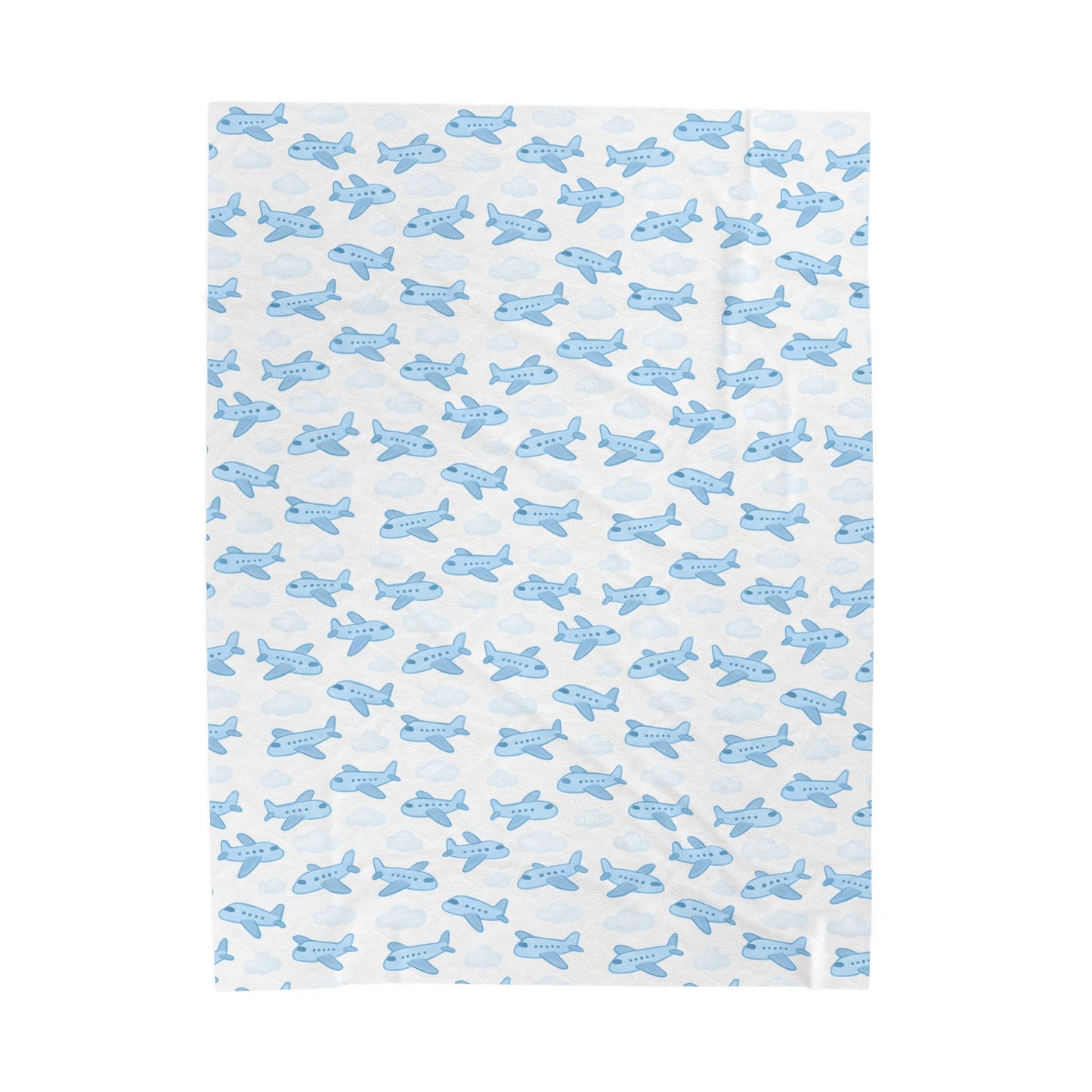 Soft Airplane Velveteen Blanket | Cozy Kids Throw, Nursery Decor, Baby Shower Gift, Travel Comfort, Lightweight Blanket, Airplane Nursery
