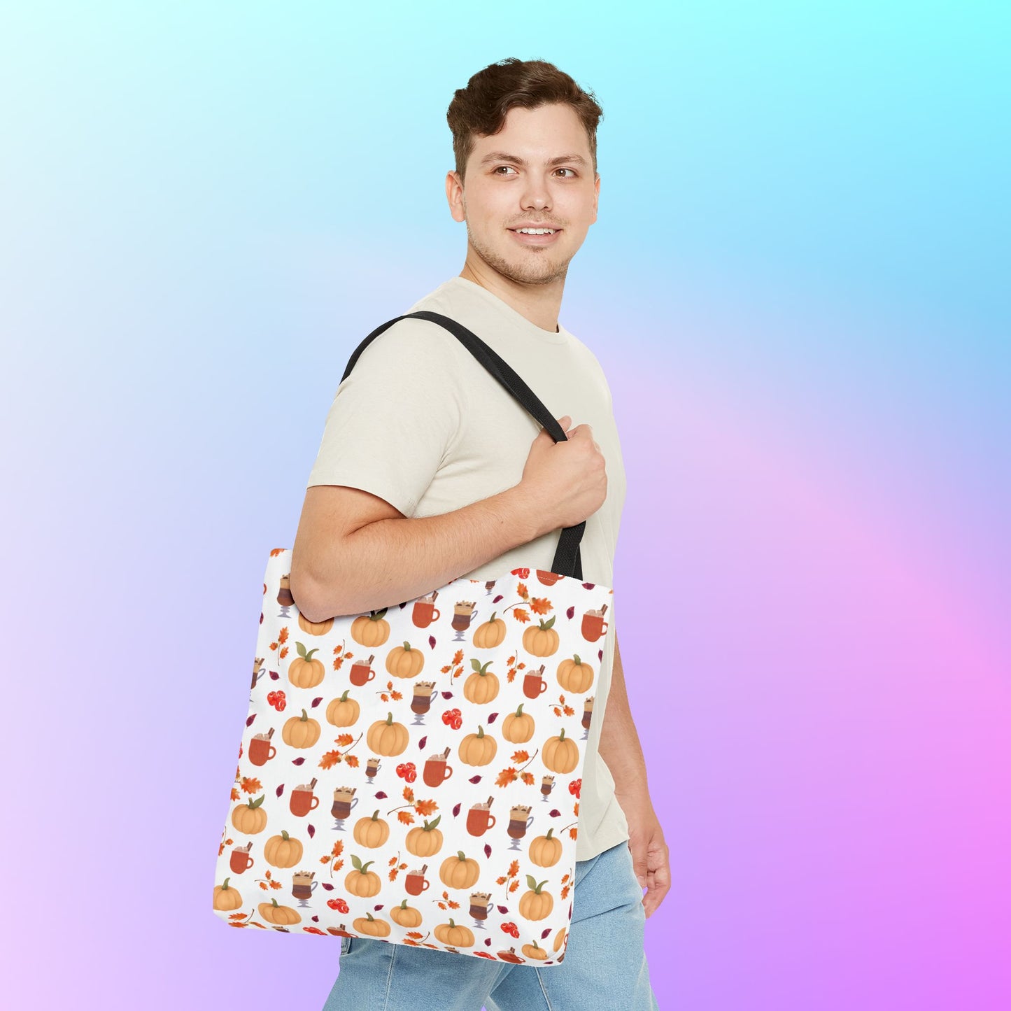 Autumn Harvest Tote Bag, Fall Accessories, Pumpkin Tote, Seasonal Shopping Bag, Thanksgiving Gift, Homestead Tote Bag