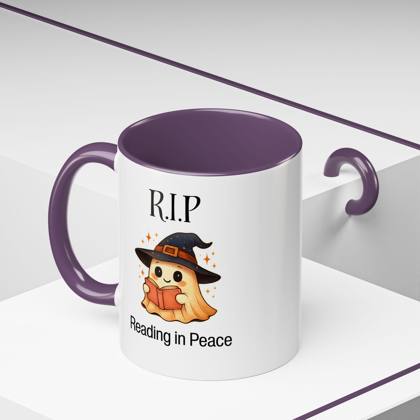 Halloween Reading Mug, Cute Ghost Coffee Cup, Spooky Gift for Book Lovers, Witchy Kitchen Decor, Fun Halloween Gift, Reading Ghost