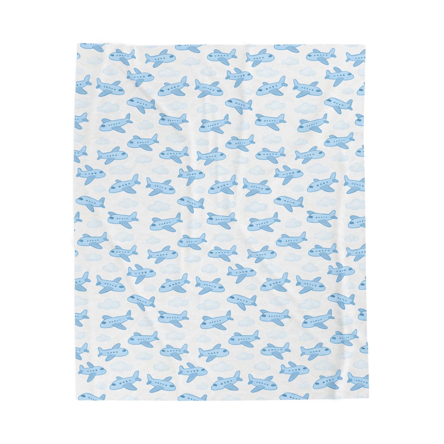 Soft Airplane Velveteen Blanket | Cozy Kids Throw, Nursery Decor, Baby Shower Gift, Travel Comfort, Lightweight Blanket, Airplane Nursery