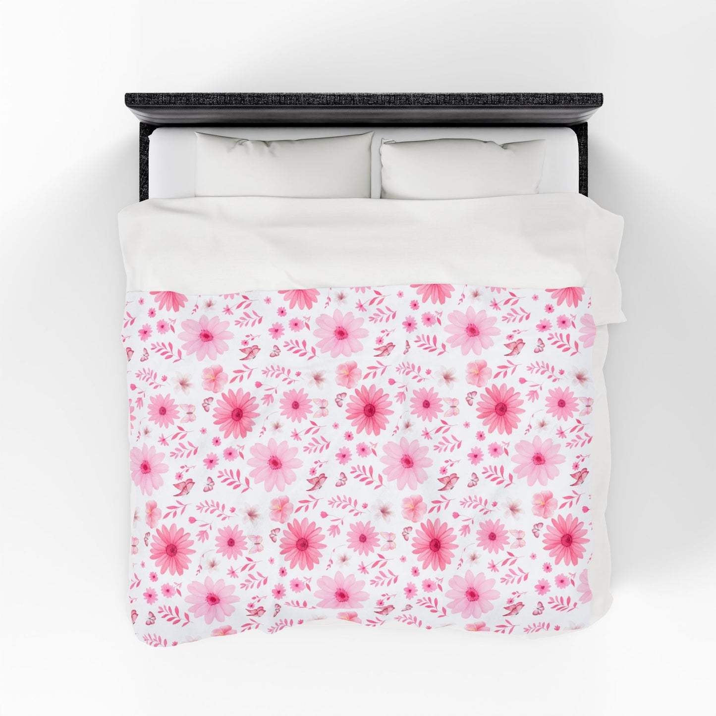 Floral Velveteen Plush Blanket - Cozy Home Decor, Flower Blanket, Gift for Her, Nursery Throw, Spring Decor