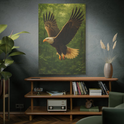 Eagle Poster Art Print, Nature Decor, Wildlife Canvas Wall Art, Home Office Decoration, Gift for Bird Lovers