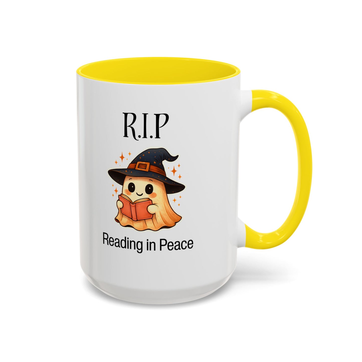 Halloween Reading Mug, Cute Ghost Coffee Cup, Spooky Gift for Book Lovers, Witchy Kitchen Decor, Fun Halloween Gift, Reading Ghost