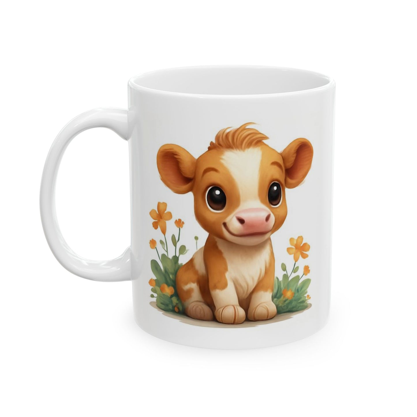 Baby Cow Ceramic Mug, Gift for Cow Lovers, Coffee Mug, Animal Lover's Cup, Housewarming Present, Homestead Farmer Gift,