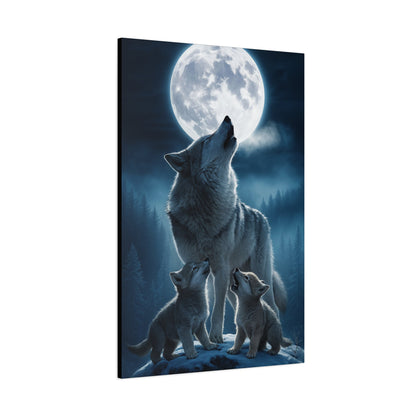 Wolf Howling Moon Canvas Print, Wildlife Wall Art, Nursery Decor, Gift for Animal Lovers, Home Decor
