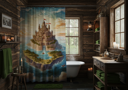 Fantasy Castle Shower Curtain, Magical Themed Bathroom Decor, Whimsical Gift for Fantasy Lovers, Kids Bathroom Accessory, Home Decor