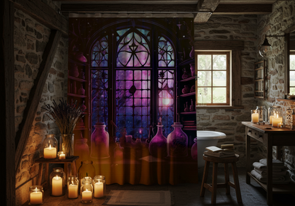 Mystical Gothic Shower Curtain, Dark Boho Bathroom Decor, Witchy Home Accents, Unique Gift for Halloween, Spooky Vibe Decor