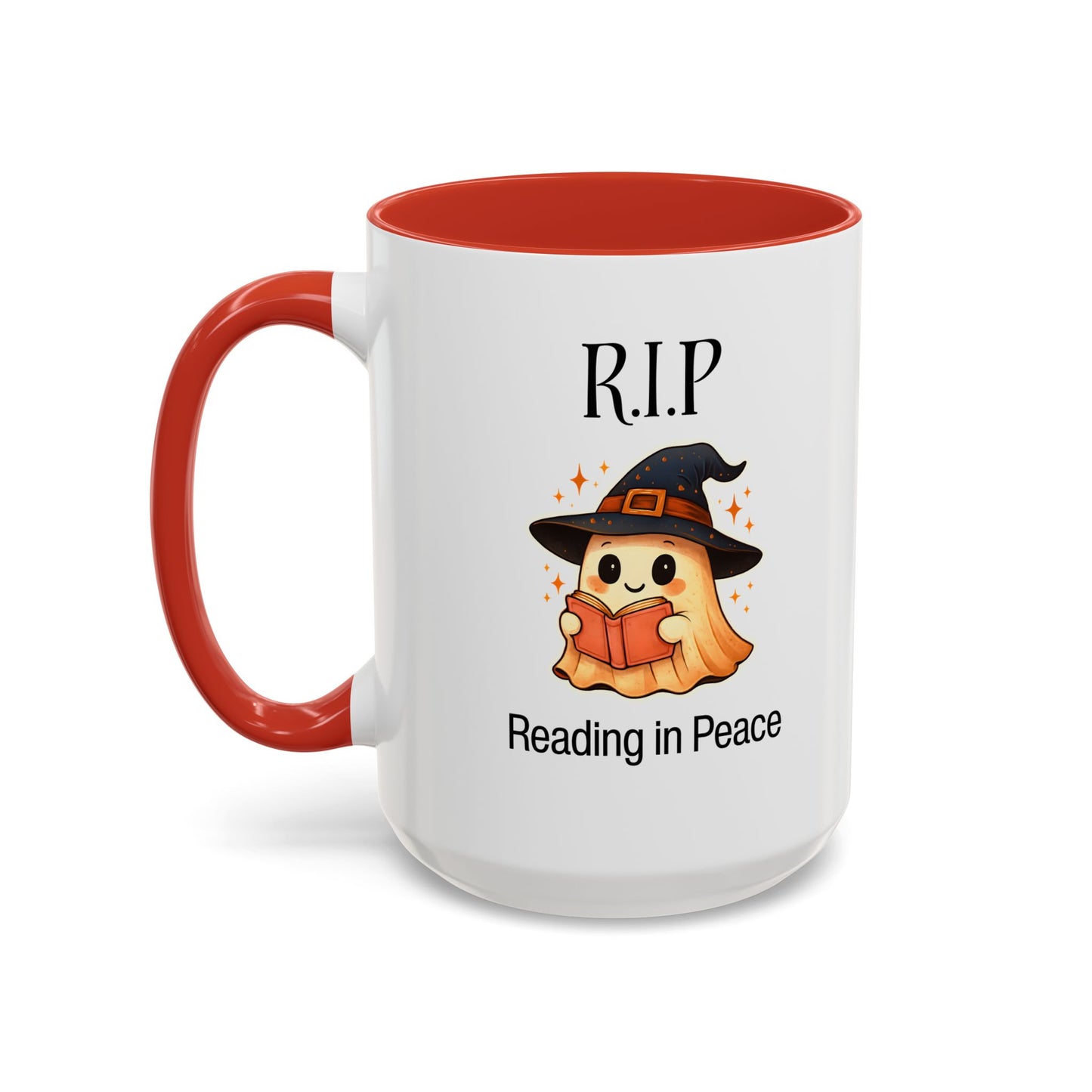Halloween Reading Mug, Cute Ghost Coffee Cup, Spooky Gift for Book Lovers, Witchy Kitchen Decor, Fun Halloween Gift, Reading Ghost