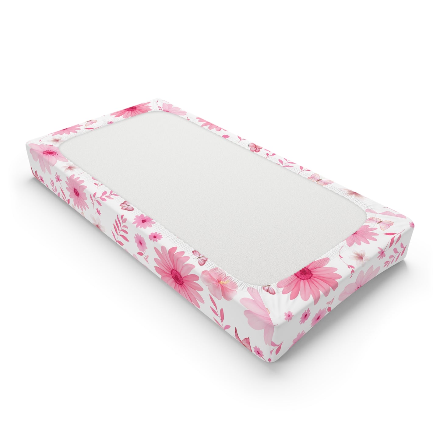 Floral Baby Changing Pad Cover, Nursery Decor, Baby Shower Gift, Soft Cotton Fabric, Floral Baby Essentials, Gender Neutral Baby Bedding