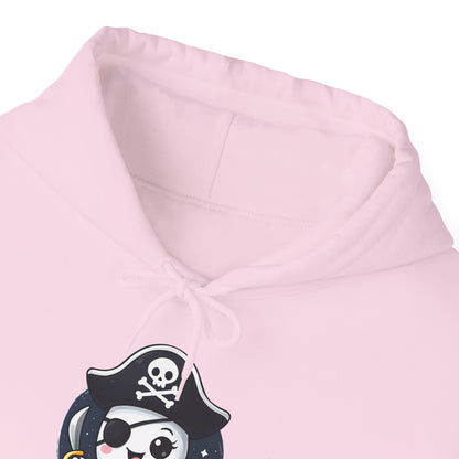 Pirate Ghost Hoodie, Cozy Hooded Sweatshirt for Halloween, Unisex Casual Wear, Cute Gift for Kids and Adults, Spooky Apparel