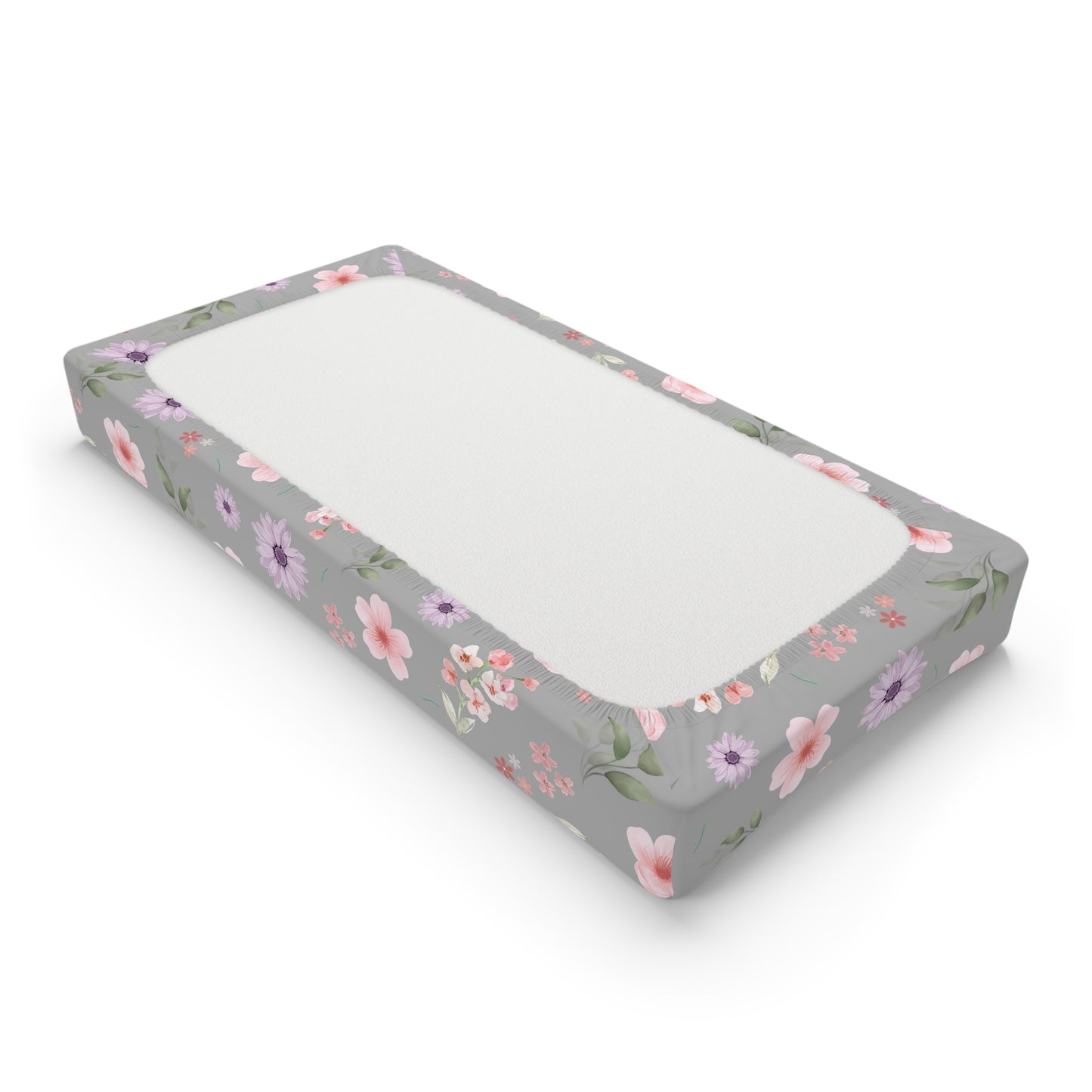Floral Baby Changing Pad Cover, Soft Nursery Accessory, Baby Shower Gift, Floral Design, Diaper Changing Essentials, Spring Flower Nursery