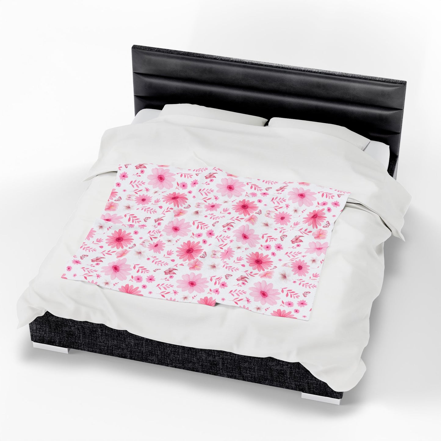 Floral Velveteen Plush Blanket - Cozy Home Decor, Flower Blanket, Gift for Her, Nursery Throw, Spring Decor