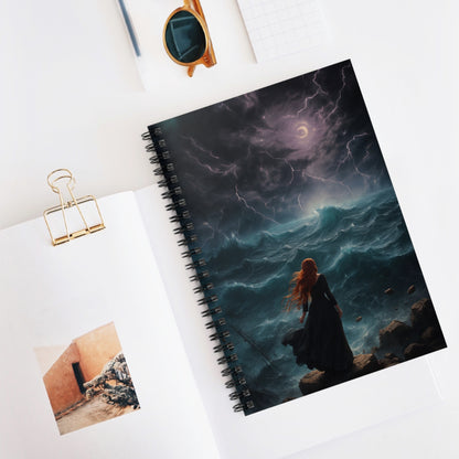 Mystical Waves Spiral Notebook - Ruled Line, Sea-inspired Journal, Perfect for Writers, Dreamers, Students, Gifts for Ocean Lovers
