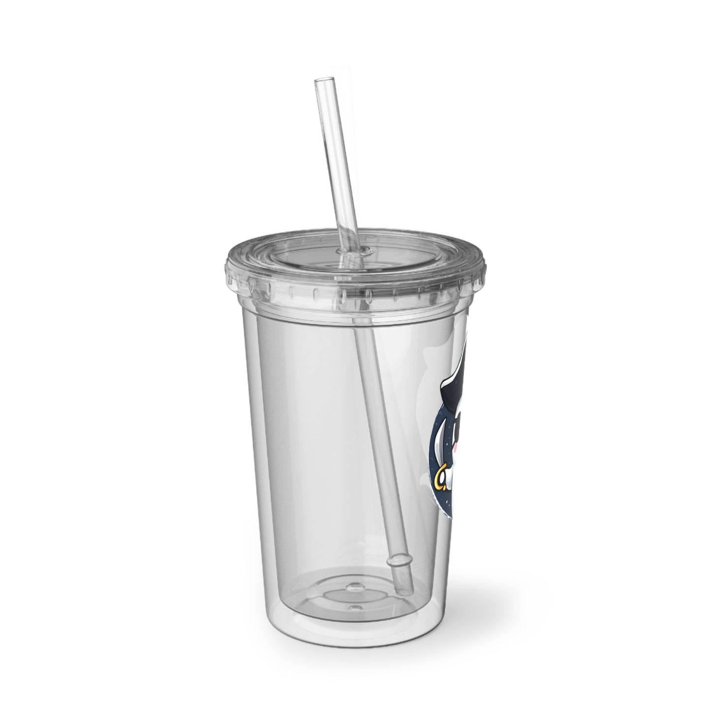 Cute Pirate Ghost Acrylic Cup, Kawaii Drink Tumbler, Personalized Cup, Halloween Gift, Kids Party Favorite, Fun Sippy Cup