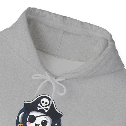 Pirate Ghost Hoodie, Cozy Hooded Sweatshirt for Halloween, Unisex Casual Wear, Cute Gift for Kids and Adults, Spooky Apparel
