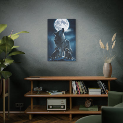 Wolf Howling Moon Canvas Print, Wildlife Wall Art, Nursery Decor, Gift for Animal Lovers, Home Decor