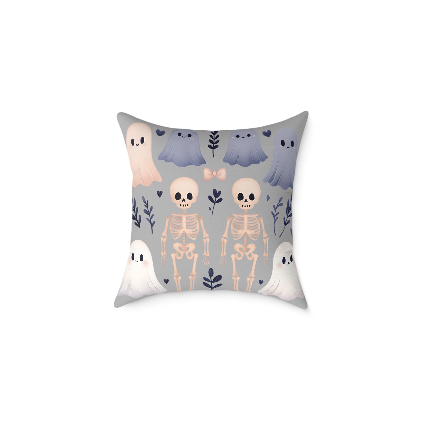 Spooky Halloween Pillow - Ghosts & Skeletons Design, Throw Pillow, Decorative Cushion, Halloween Decor, Home Cozy