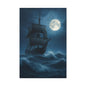 Nautical Themed Wall Art, Moonlit Ship Canvas Print, Ocean Decor, Maritime Home Decor, Night Scene Artwork, Gift for Sailors, Pirate Ship