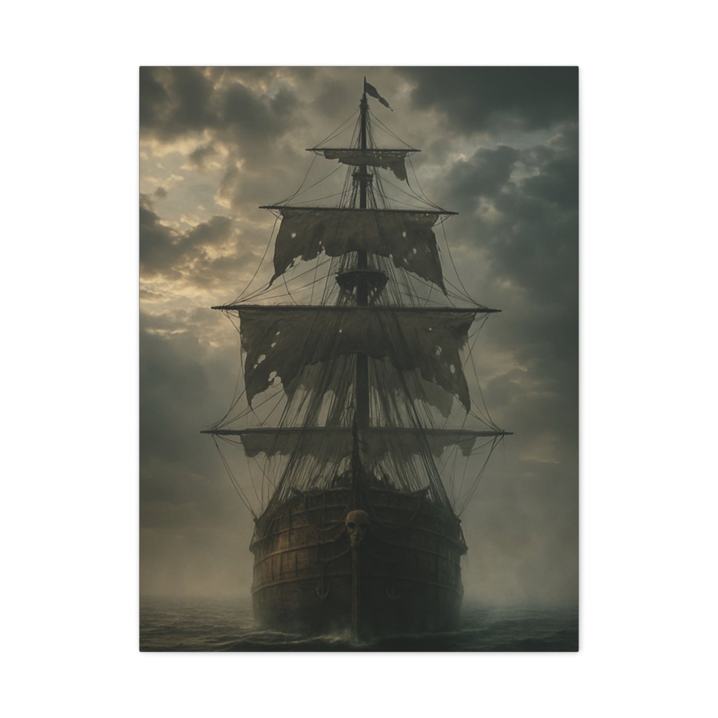 Mysterious Ship Canvas Wall Art, Nautical Decor for Home, Pirate Art, Ocean Inspired, Gift for Sailors