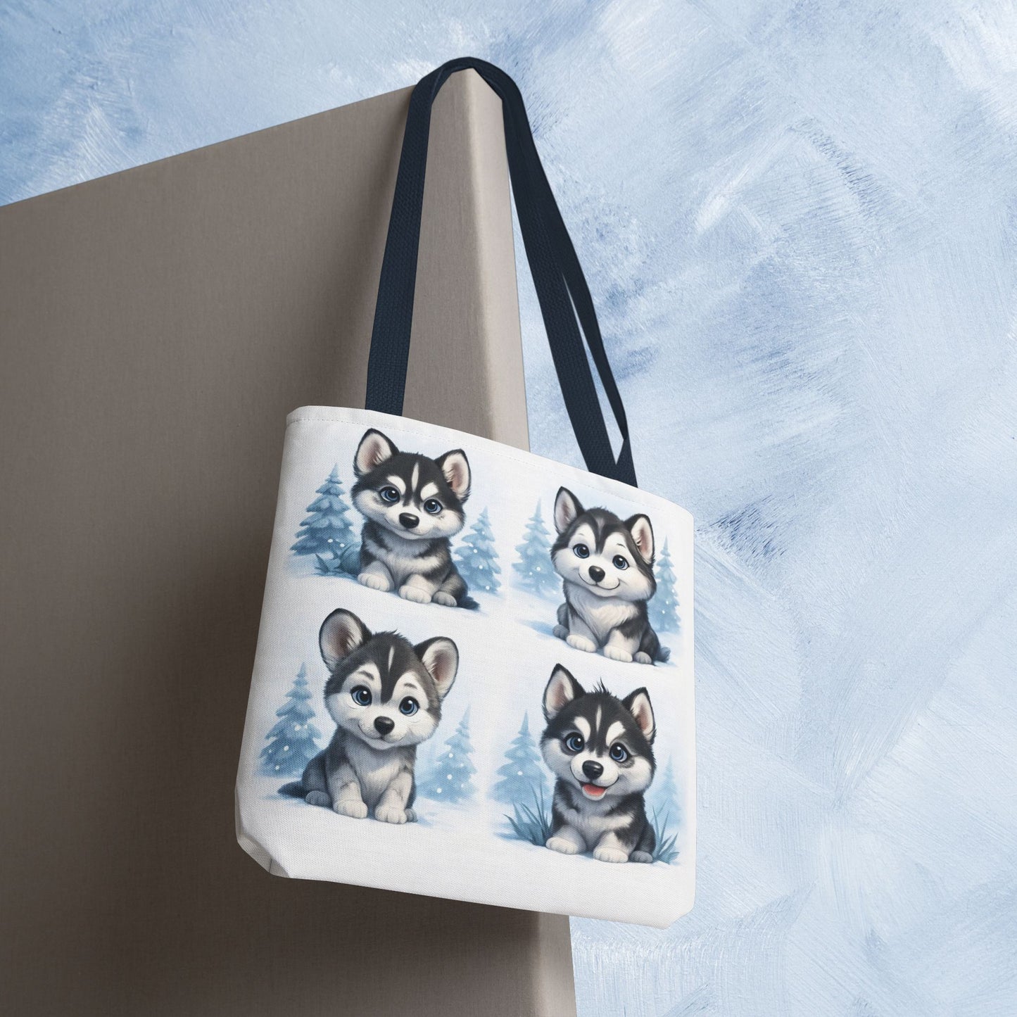 Adorable Husky Dog Tote Bag, Cute Animal Lover Gift, Eco-Friendly Shopping Bag, Stylish Pet Parent Accessory, Ideal for Birthdays, Dog Dad