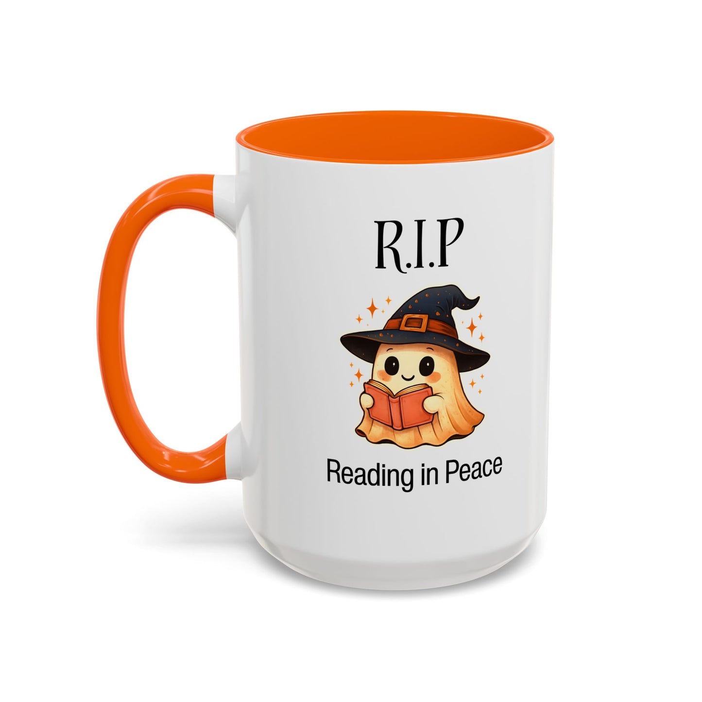 Halloween Reading Mug, Cute Ghost Coffee Cup, Spooky Gift for Book Lovers, Witchy Kitchen Decor, Fun Halloween Gift, Reading Ghost