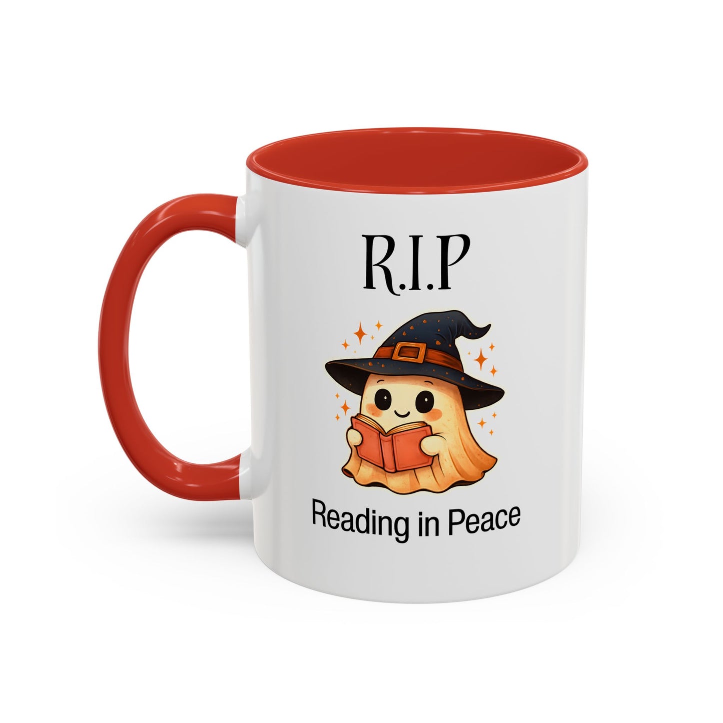 Halloween Reading Mug, Cute Ghost Coffee Cup, Spooky Gift for Book Lovers, Witchy Kitchen Decor, Fun Halloween Gift, Reading Ghost