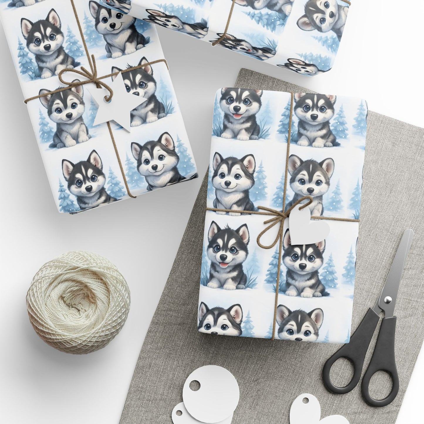 Husky Pattern Wrapping Paper, Dog Lover Gift Wrap, Unique Holiday Wrapping, Birthday Gift Wrap, Pet Themed Wrapping Paper, Winter themed Wrapping Paper