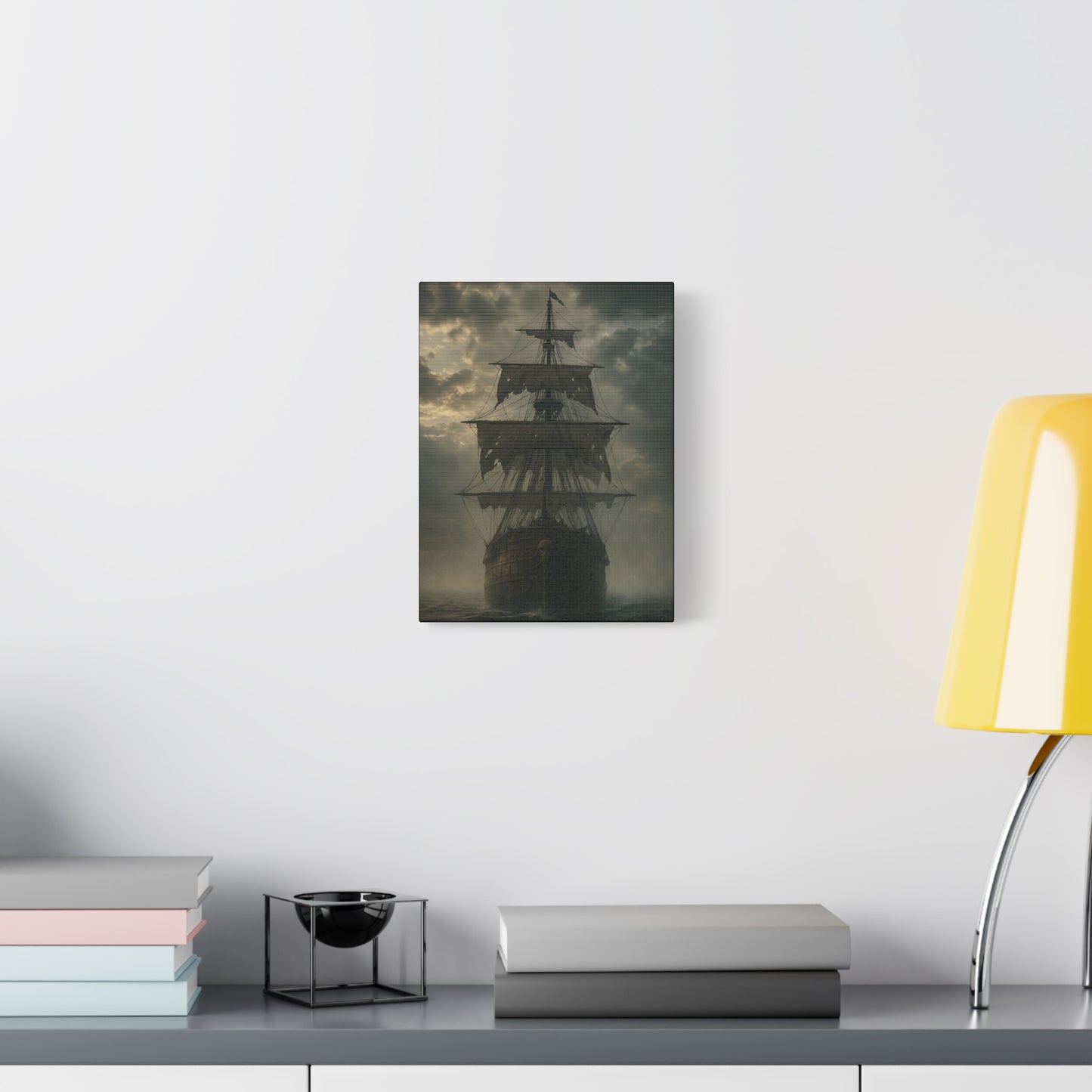 Mysterious Ship Canvas Wall Art, Nautical Decor for Home, Pirate Art, Ocean Inspired, Gift for Sailors