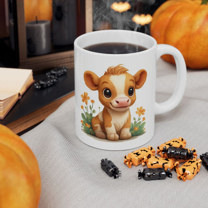Baby Cow Ceramic Mug, Gift for Cow Lovers, Coffee Mug, Animal Lover's Cup, Housewarming Present, Homestead Farmer Gift,