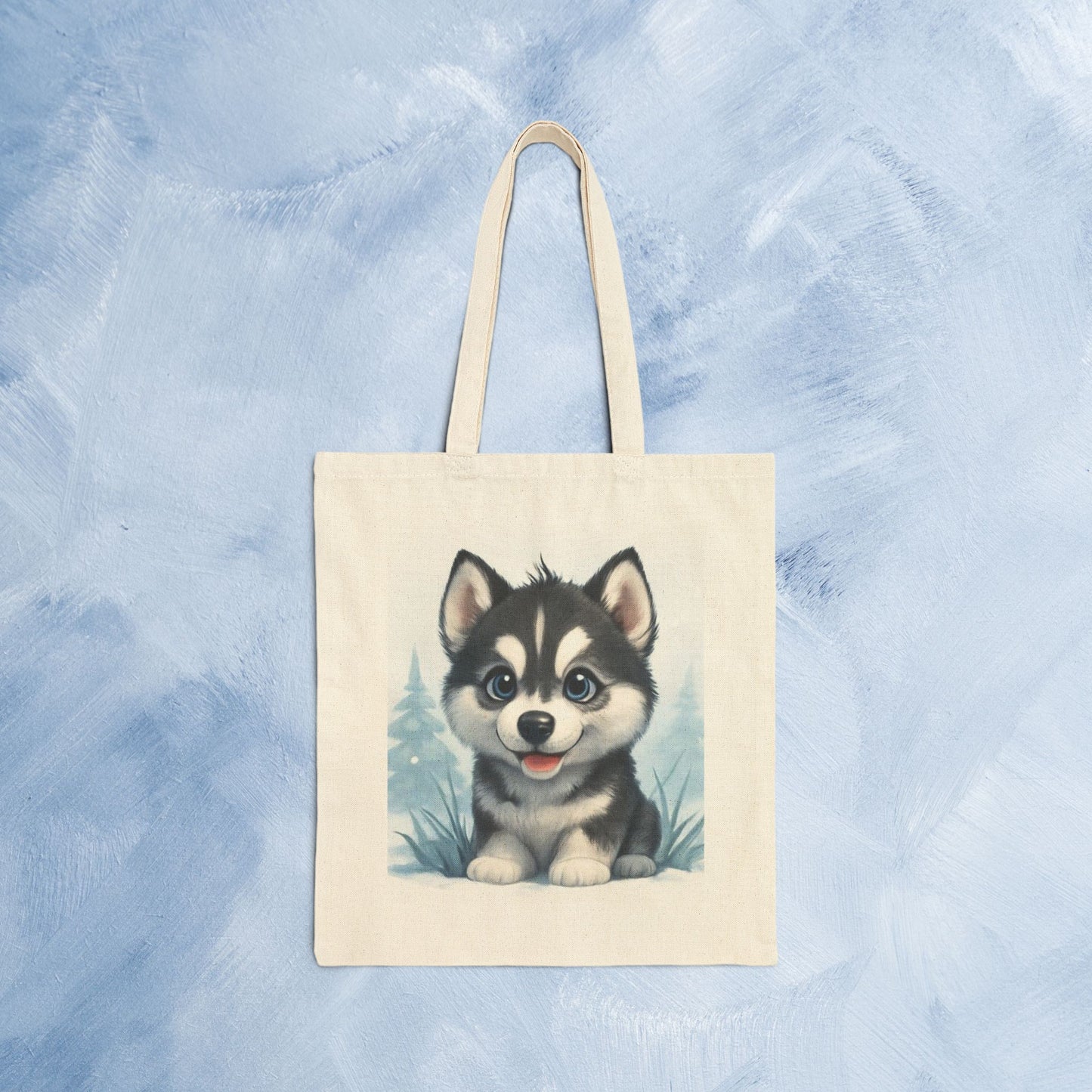 Adorable Husky Tote Bag, Cute Dog Lover Gift, Eco-Friendly Shopping Bag, Pet Lover Accessory, Winter Vibes Canvas Bag, Dog Dad, Dog Mom